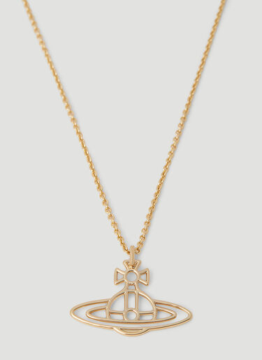 Vivienne Westwood Thin Lines Flat Orb Necklace Gold vvw0354001
