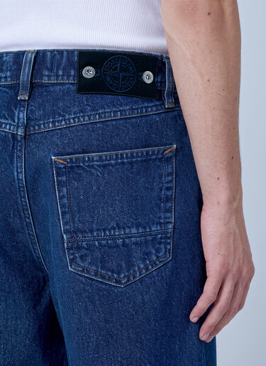 LN-CC® - Stone Island: Five-Pocket Straight-Leg Jeans - Blue Stone Island Five-Pocket Straight-Leg Jeans Blue sto0165109