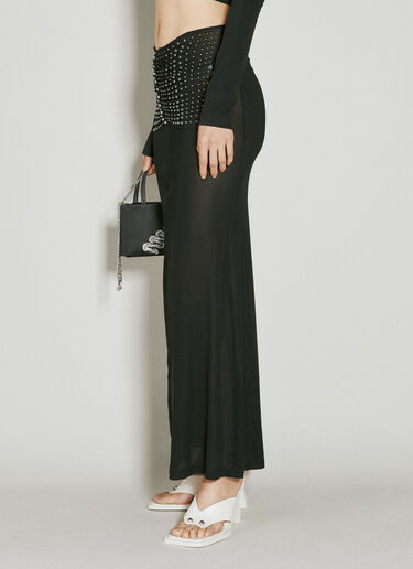 Stud Embellished Ruched Midi Skirt Rabanne Stud Embellished Ruched Midi Skirt Black pac0253026