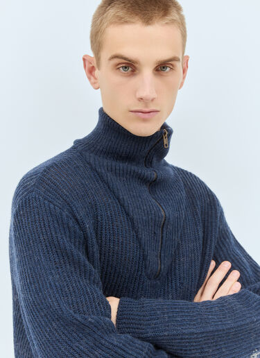 Maison Margiela Summer Shetland Knit Sweater Blue mla0158009