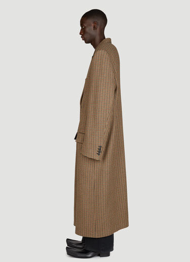 Balenciaga Oversized Houndstooth Coat Brown bal0155023