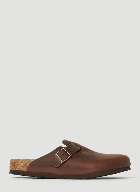 Birkenstock 보스턴 오일드 가죽 뮬 블랙 brk0349003