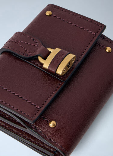 Chloé Mini Paddington Tri-Fold Wallet Burgundy chl0264052
