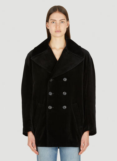 Saint Laurent Monogram 刺绣短大衣 黑 sla0249272