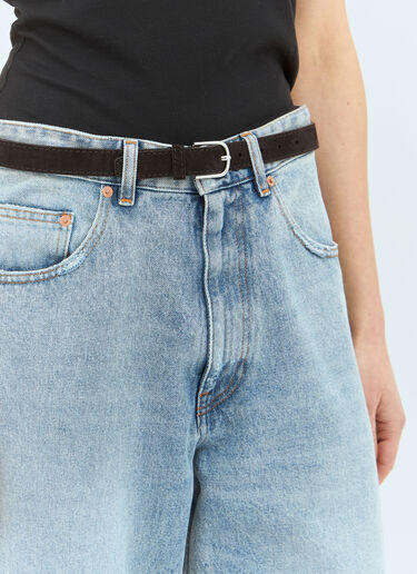 TOTEME Slim Suede Belt Black tot0259022