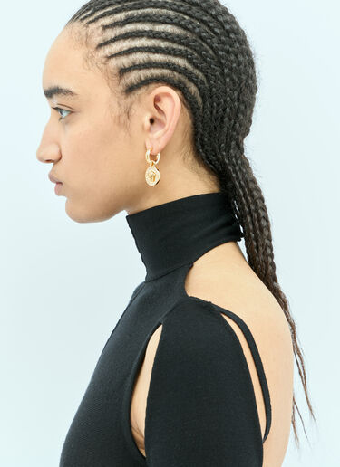 Versace Crystal La Medusa Greca Earrings Gold ver0255040
