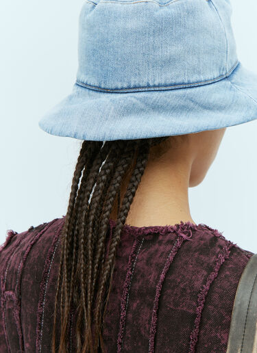 Acne Studios 로고 패치 데님 버킷 햇 블루 acn0353005