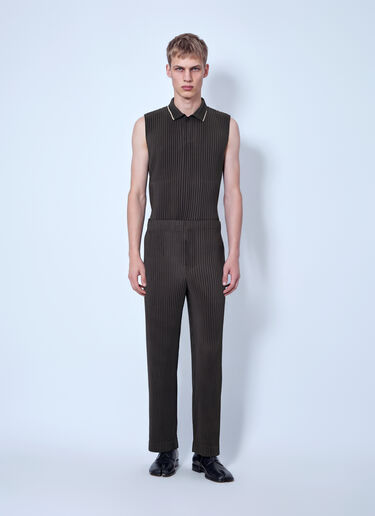 Homme Plissé Issey Miyake Embroidery Stripes Pants Brown hmp0166018