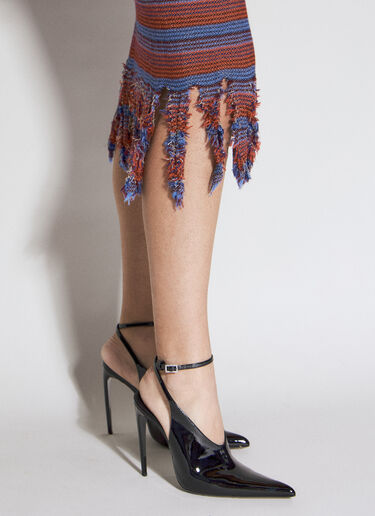 Vivienne Westwood 条纹间断线迹针织中长半裙  红色 vvw0255048
