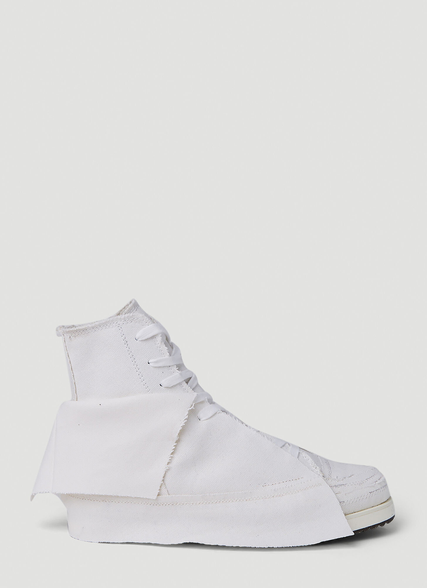 Shop Yohji Yamamoto Layered High Top Sneakers In White