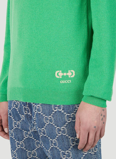 Horsebit Sweater Gucci Horsebit Sweater Green guc0152039