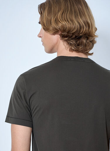 Stone Island Logo Motif Cotton T-Shirt Grey sto0165044