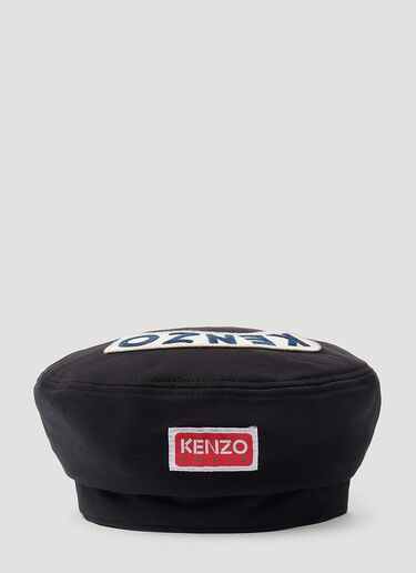 Kenzo 徽标贴饰贝雷帽 黑色 knz0352002
