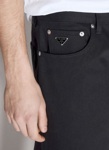 Prada Logo Plaque Five-Pocket Jeans Black pra0155002