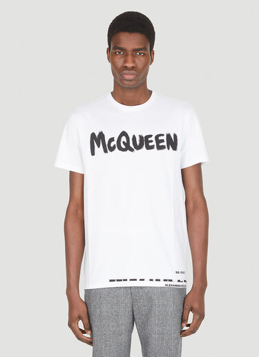 Alexander McQueen Signature Print T-Shirt White amq0147023