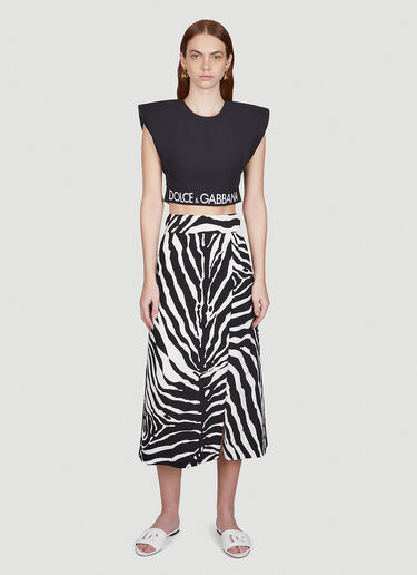 Dolce & Gabbana Extreme Shoulder Crop Top Black dol0249041
