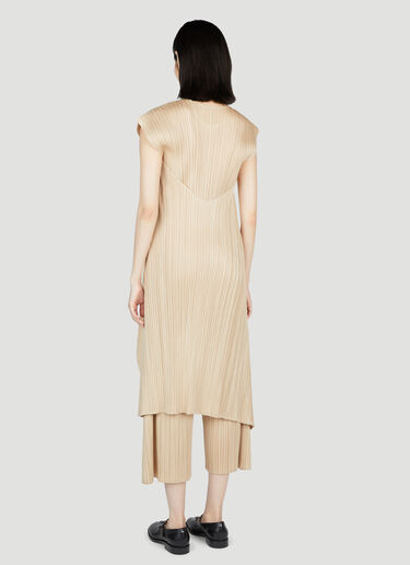 Pleats Please Issey Miyake Waterfall Plissé Vest Beige plp0253024