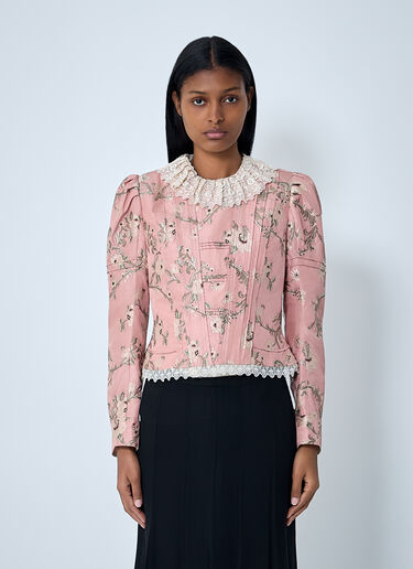 Jacquared Taffeta And Lace Jacket Chloé Jacquared Taffeta And Lace Jacket Pink chl0262010