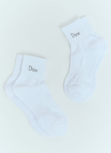 Dime Set of Two Pairs Of Classic Socks White dmt0154032