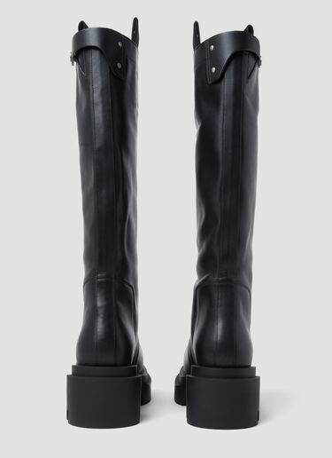 Rick Owens Pull On Bogun Leather Boots Black ric0253033