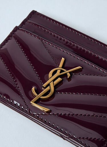 Saint Laurent Logo Plaque Leather Cardholder Red sla0258031