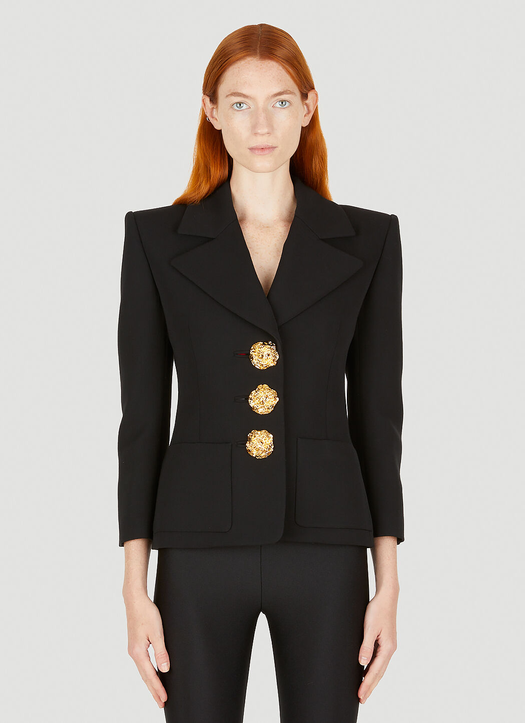 Gold button cheap black blazer