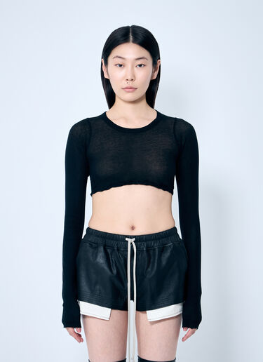 Rick Owens Crop T-Shirt Black ric0259008