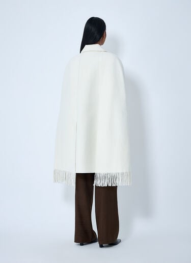 TOTEME Fringe Cape Coat White tot0263001