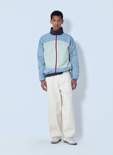 Metalwood Checked Zip-Up Jacket Blue met0164009