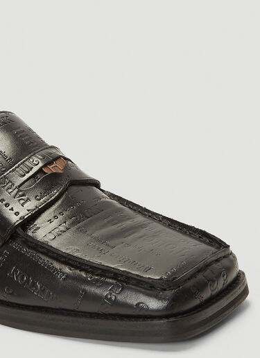 Martine Rose Arches Embossed Text Loafers Black mtr0242011
