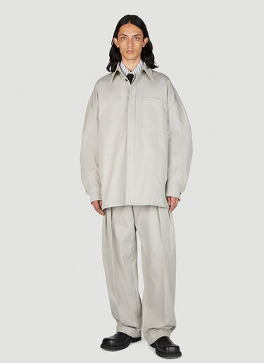 Bottega Veneta Cotton Twill Overshirt Grey bov0154006