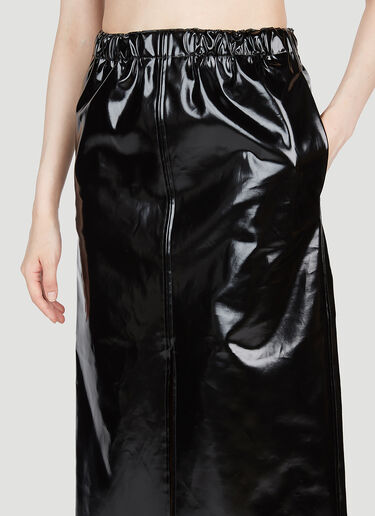 Maison Margiela High Shine Midi Skirt Black mla0253002