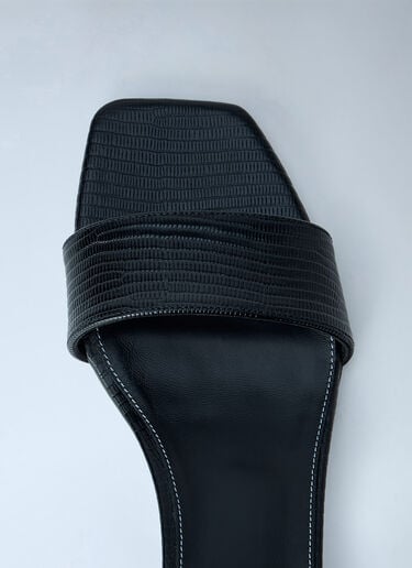 Toteme Slim Lizard-Embossed Bandeau Sandals Black tot0265022