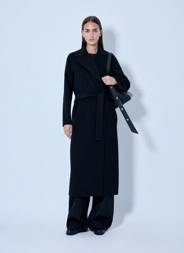 LN-CC® - Max Mara: Belted Wool Coat - Black Max Mara Belted Wool Coat Black max0266094
