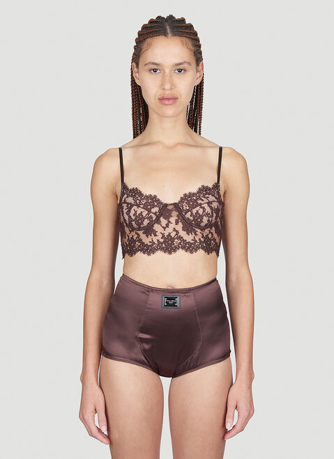 adidas by Stella McCartney Floral Lace Long-Line Bra Black asm0251025