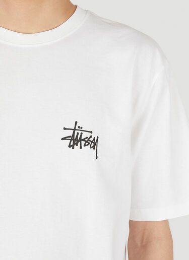 Stüssy 로고 프린트 티셔츠 화이트 sts0152039