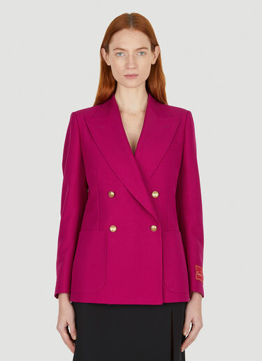 Gucci Logo Patch Blazer Burgundy guc0251293