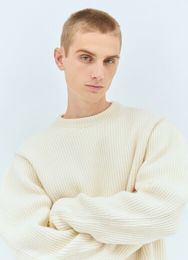 Jil Sander Crewneck Wool Sweater Cream jil0158003
