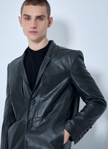 Rick Owens Leather Lido Coat Black ric0159001