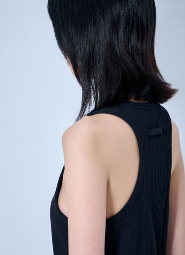Jean Paul Gaultier Ribbed Tank Top with Metal Hardware Black jpg0364004