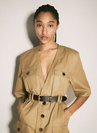 Saint Laurent Utility Shirt Dress Beige sla0256006