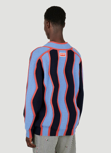 ウェービーストライプカーディガン Kenzo ウェービーストライプカーディガン ブルー knz0152003