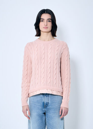 Moncler Cable Knit Sweater Pink mon0259037