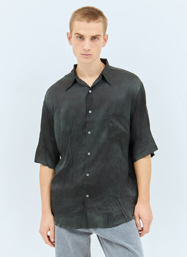 Acne Studios 褶皱短袖衬衫  黑色 acn0158002