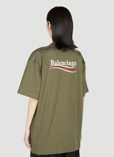 Balenciaga Logo Print T-Shirt Green bal0251030