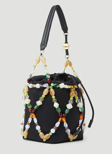 GANNI Bucket Beads Handbag Black gan0253048