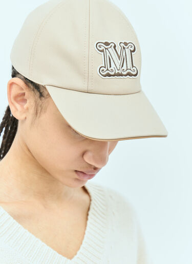 Max Mara 로고 자수 베이스볼 캡 베이지 max0255041