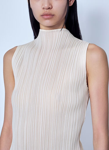 LN-CC® - Pleats Please Issey Miyake: August Colors High-Neck Top - Cream Pleats Please Issey Miyake August Colors High-Neck Top Cream plp0266063