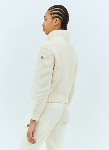 Moncler Zip-Up Padded Cardigan Cream mon0259034