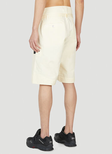 Compass Patch Bermuda Shorts Stone Island Shadow Project Compass Patch Bermuda Shorts Cream shd0152019